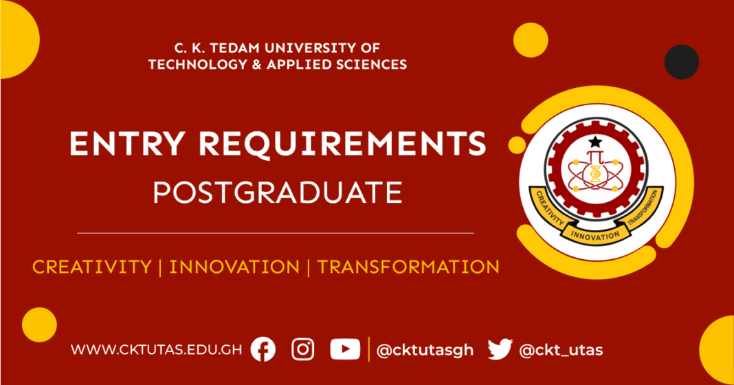 Admission Requirements for Postgraduate Programmes at CK Tedam University